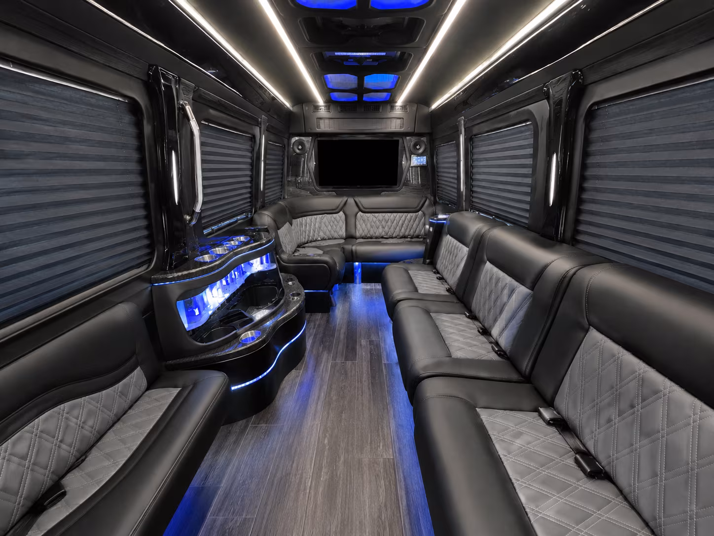 charleston 50 passenger party bus inside